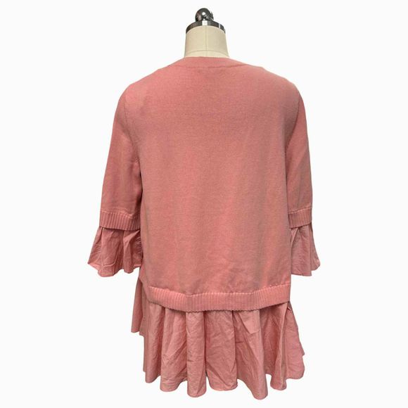 COS LIGHT KNIT PEPLUM LIGHT PINK TUNIC TOP SIZE S