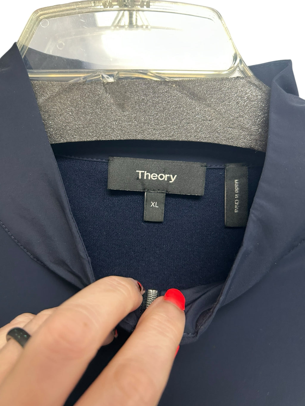 THEORY BELLVILLE FINE BILEN MIXED MEDIA FULL ZIP SWEATER JACKET SIZE XL