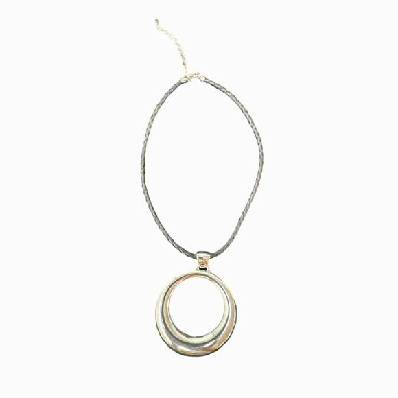 ORO NUOVO 14K WHITE GOLD OVER RESIN LARGE PENDANT