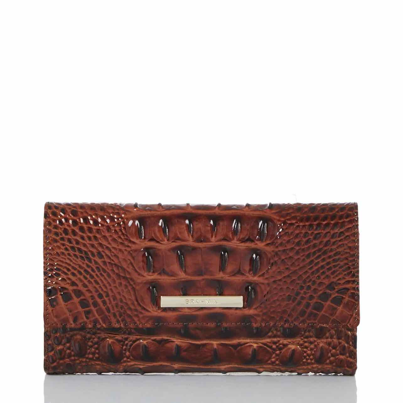 BRAHMIN CORDELIA CROC EMBOSSED WALLET IN PECAN MELBOURNE