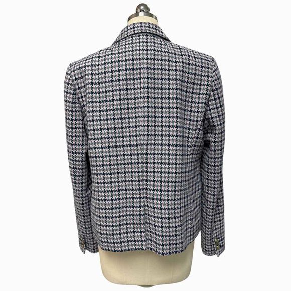 JCREW SCHOOLBOY BLAZER PINK PATTERNED MULTI-COLOR HOUNDSTOOTH SIZE 14