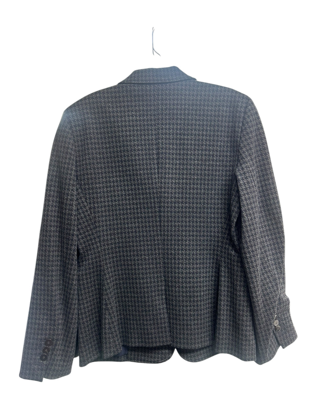 THEORY KNIT SHRUNKEN HOUNDSTOOTH BLAZER CHARCOAL SIZE 8
