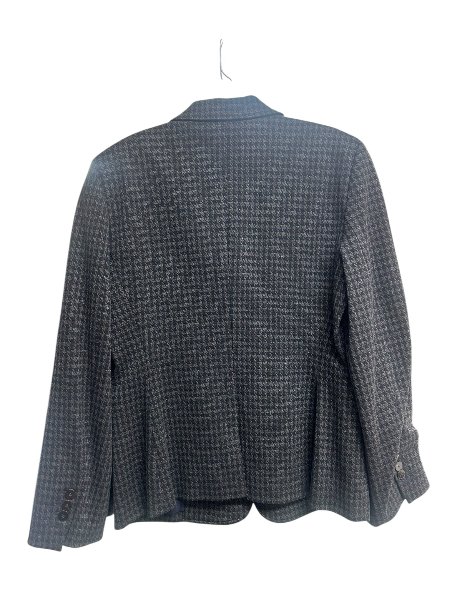 THEORY KNIT SHRUNKEN HOUNDSTOOTH BLAZER CHARCOAL SIZE 8