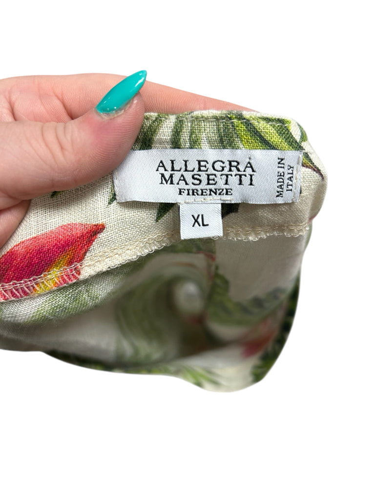 ALLEGRA MASETTI LINEN FLORAL SHIFT DRESS SIZE XL