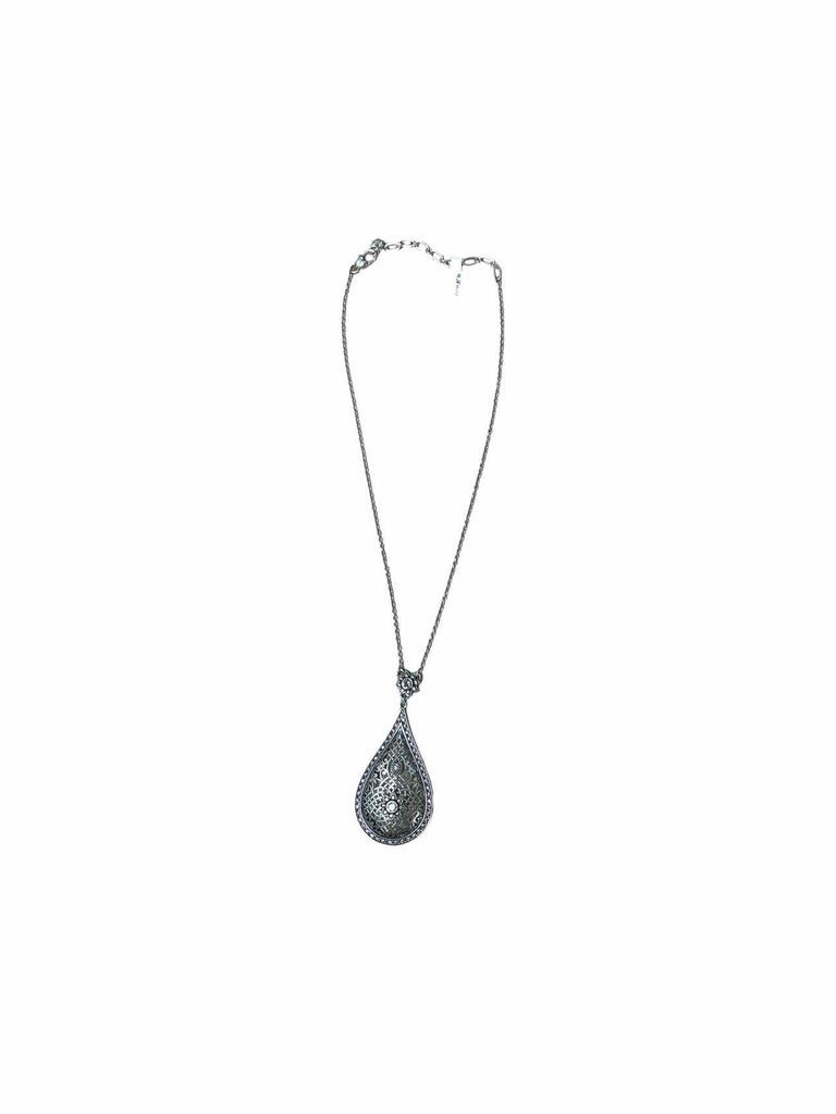 BRIGHTON SAHURI DROP TEARDROP NECKLACE SILVER