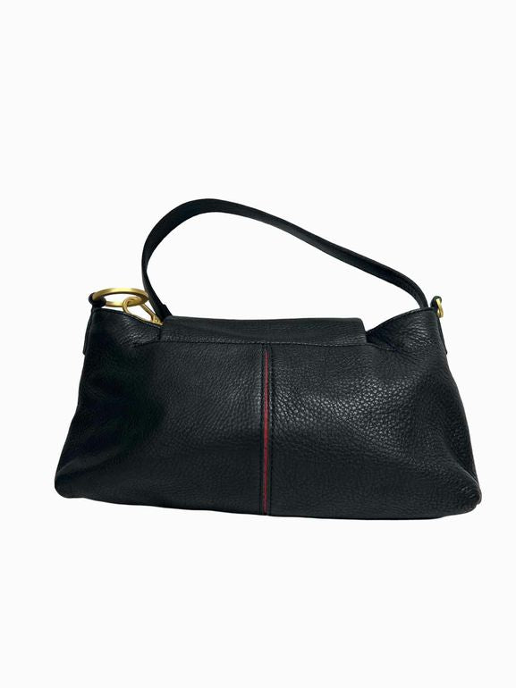 HAMMIT VIP SATCHEL IN BLACK/BRUSHED GOLD RED ZIP