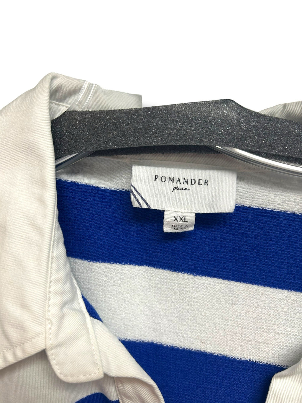 TUCKERNUCK POMANDER PLACE BLUE WHITE STRIPED POLO SIZE XXL