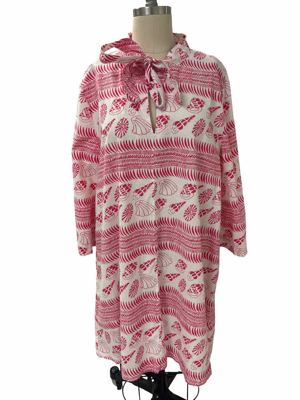 TUCKERNUCK PINK COQUILLES MARSEILLE CAFTAN BEACH DRESS SIZE: M