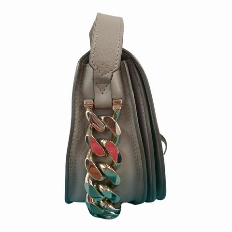 GIVENCHY INFINITY CHAIN CURB SMOOTH LEATHER SADDLE CROSSBODY BAG