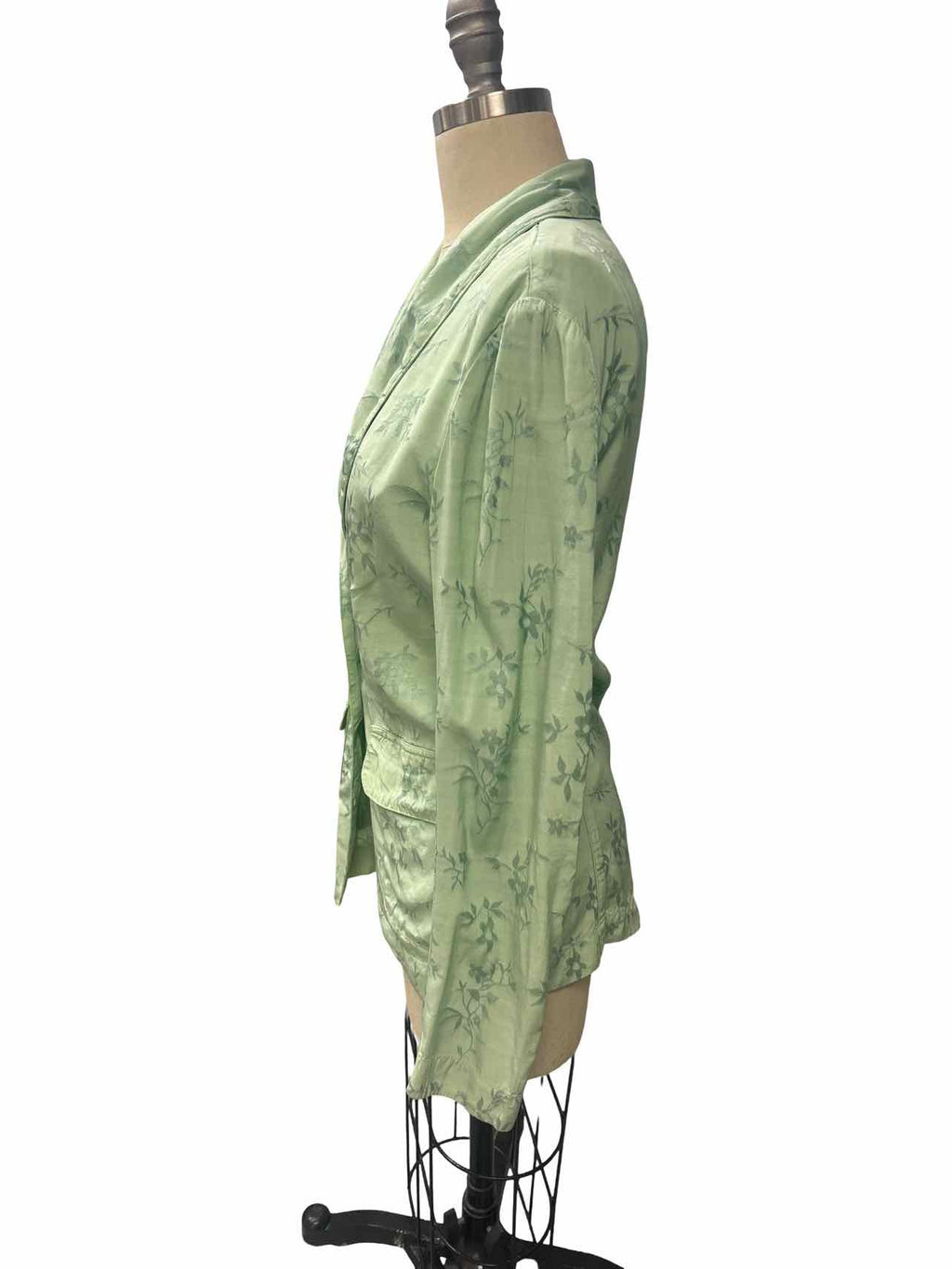 RAQUEL ALLEGRA SATIN FLORAL JACQUARD BLAZER SIZE: 0