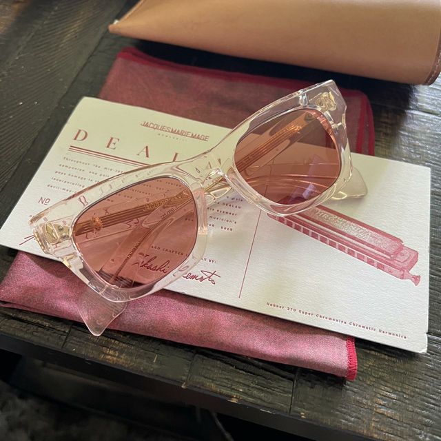 JACQUES MARIE MAGE DEALAN CLEAR ACETATE BROWN GRADIENT SUNGLASSES 150-201