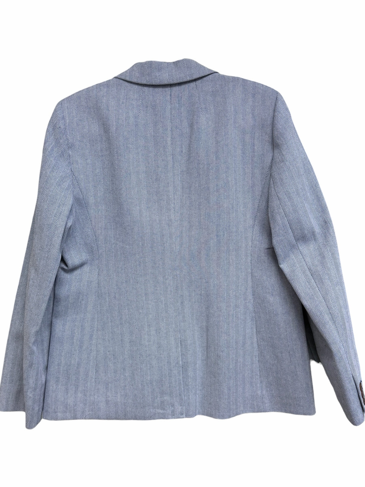 NWT J.CREW FACTORY COTTON HERRIGBONE LIGHT BLUE BUTTON BLAZER SIZE 12