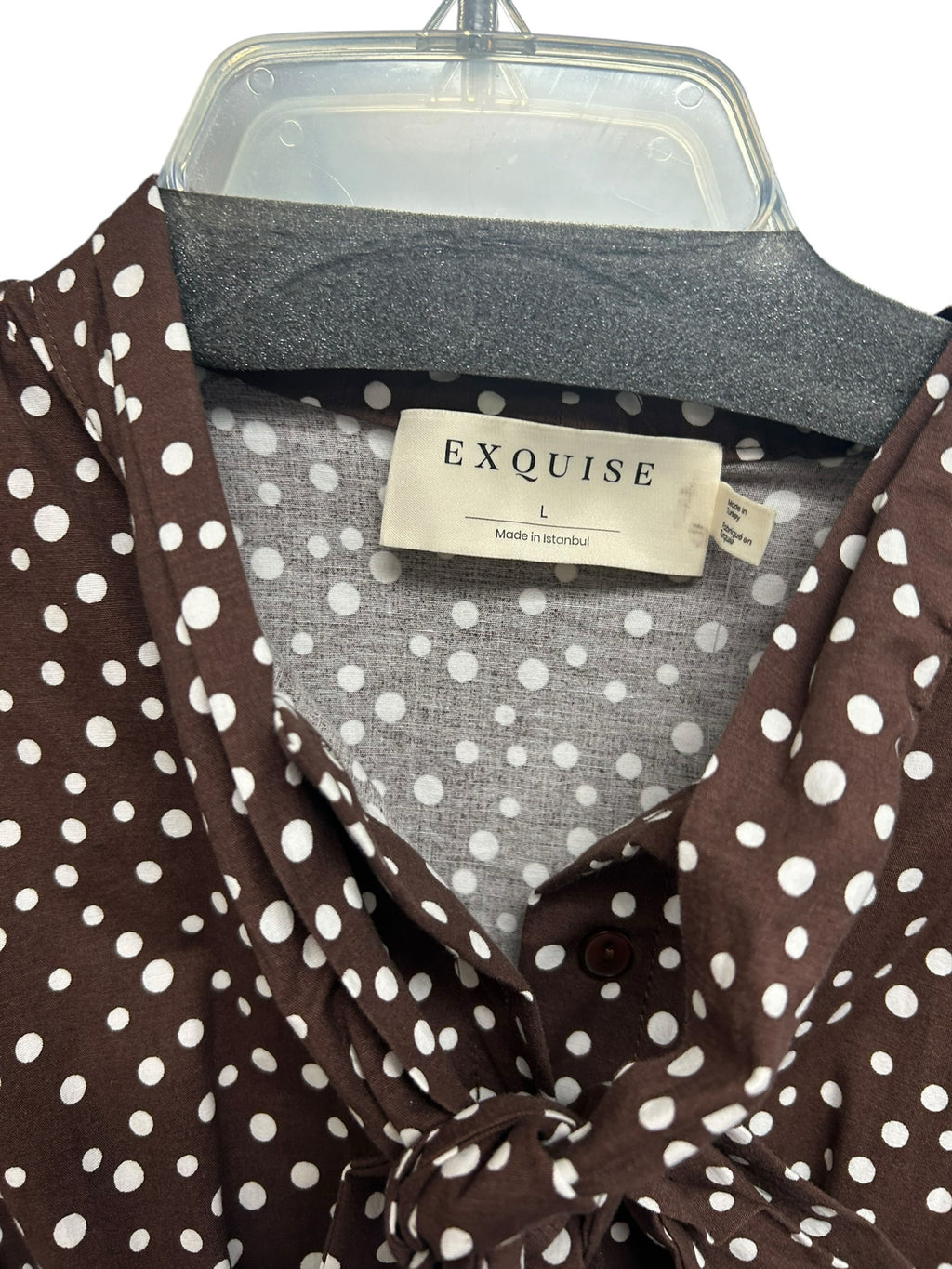 NWT ANTHROPOLOGIE EXQUISE THE TOBIE SHIRT DRESS BROWN POLKA DOT SIZE LARGE