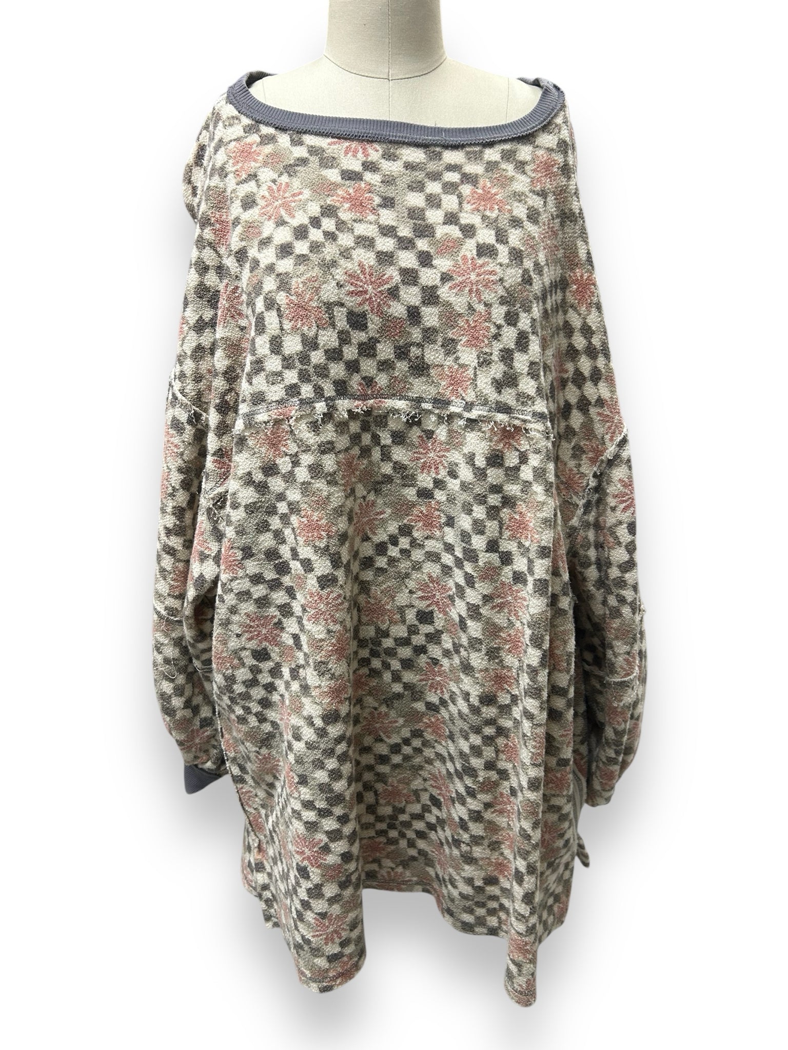 FREE PEOPLE CREAM COASTAL CREW TERRY PULLOVER SIZE SMALL