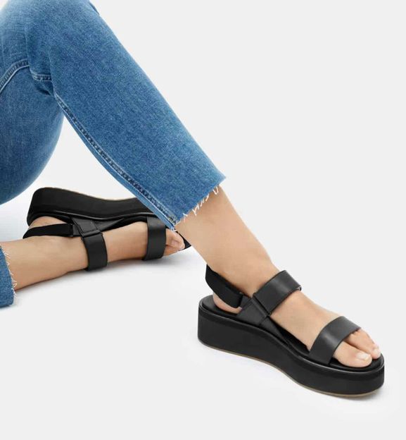 EVERLANE THE LEATHER PLATFORM SANDAL BLACK 9