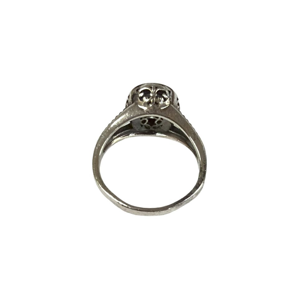 EFFY BEZEL SET OVAL GREEN AMETHYST 925 STERLING 18K GOLD RING