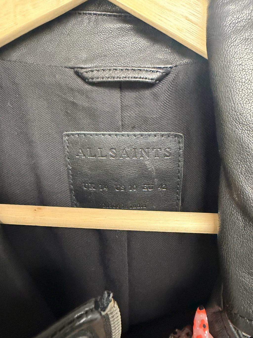 ALL SAINTS WYATT BRAIDED LAMB LEATHER BLACK BIKER MOTO JACKET SIZE 10