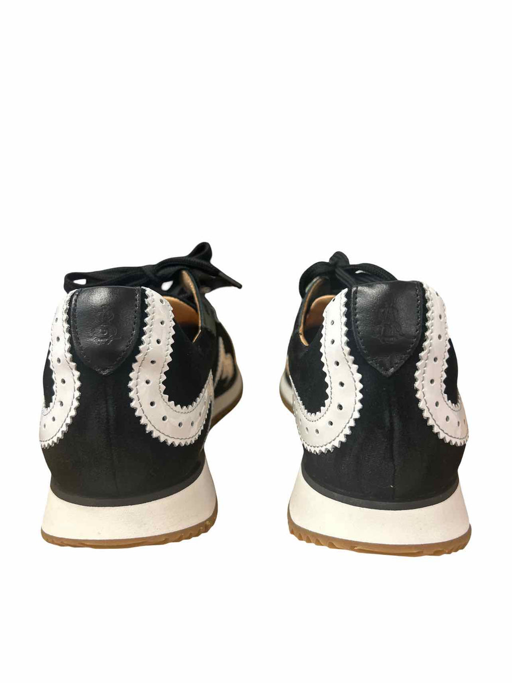 ANGELA SCOTT THE REMI BLACK LEATHER AND BROGUE SNEAKER SIZE: 40