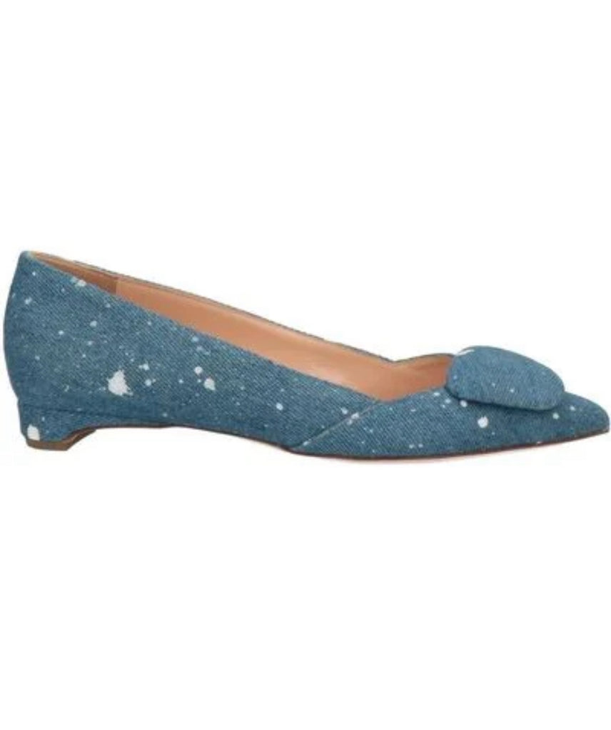 RUPERT SANDERSON  ISHBELL DENIM FLATS 38