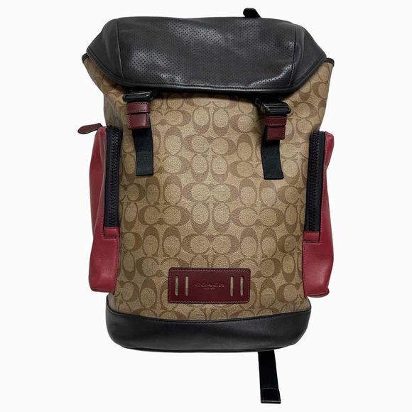 COACH SIGNATURE RANGER BROWN/RED BACKPACK