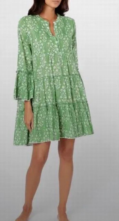 JULIET DUNN FLORAL BOHO SPLIT NECK TIERED DRESS SIZE: XL