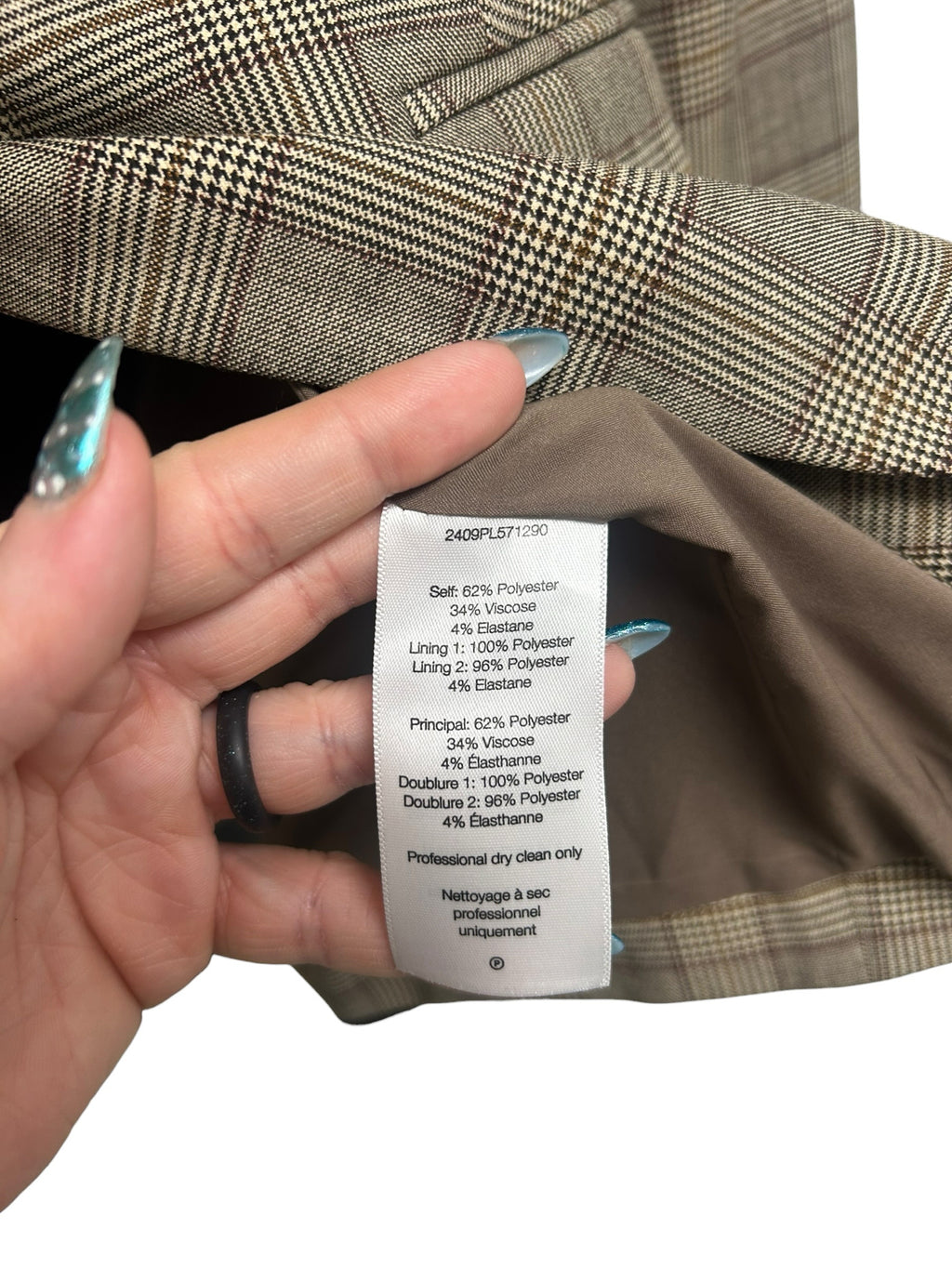 VERONICA BEARD CUTAWAY DICKEY CHECKED TWEED HOUNDSTOOTH BLAZER SIZE 6