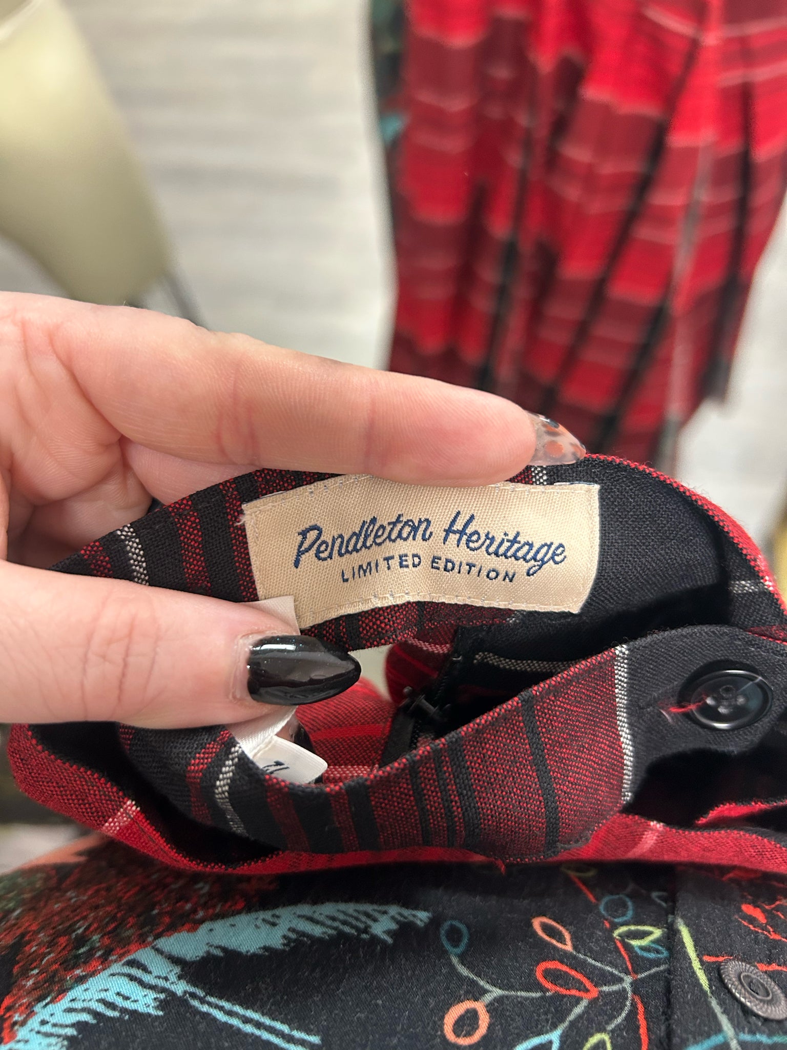 PENDLETON VINTAGE HERITAGE LIMITED EDITION REVERSIBLE PLEATED WOOL SKIRT SIZE 12