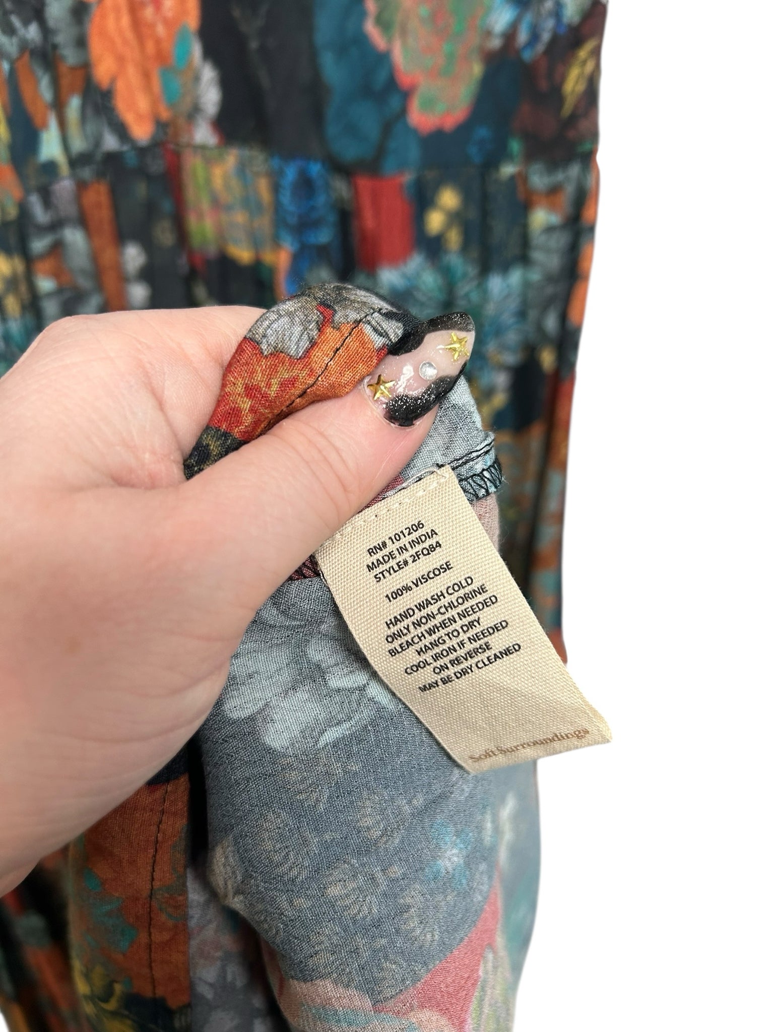 SOFT SURROUNDINGS MIRABELLE TIERED FLORAL PATCHWORK MAXI DRESS SIZE M - WEARHOUSE  CONSIGNMENT