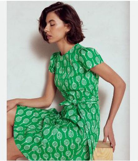 BODEN IMO GODET SHORT TENNIS BELTED GREEN DRESS SIZE 6