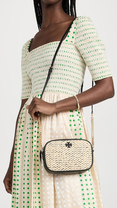 TORY BURCH STRAW MCGRAW RAFFIA CAMERA BAG