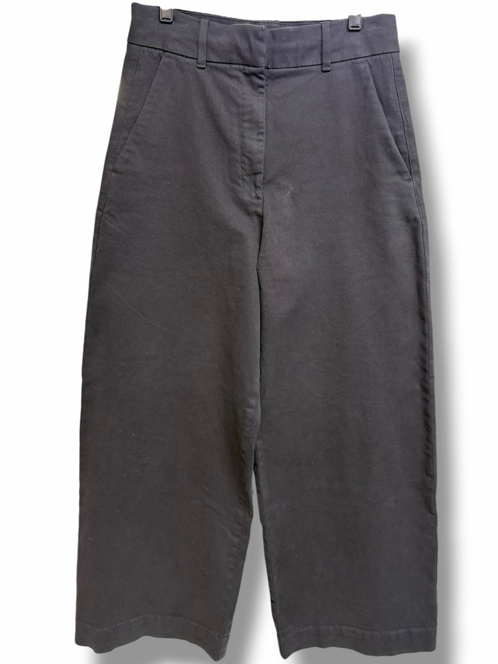EVERLANE BLACK HIGH RISE ORGANIC COTTON WIDE LEG DENIM PANTS SIZE 6