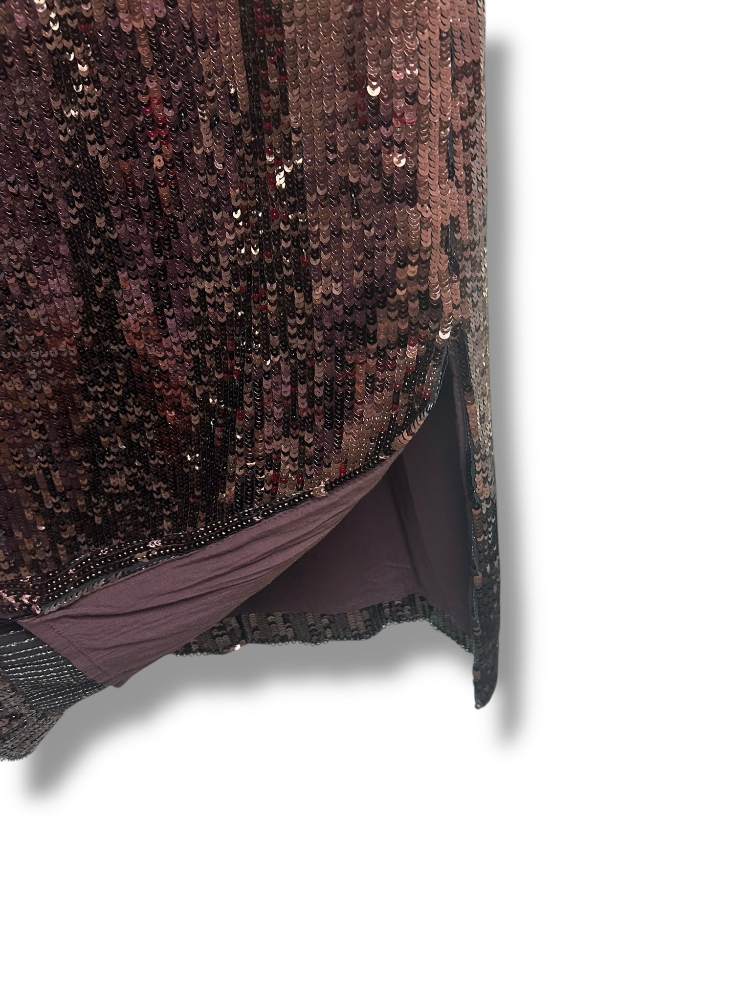 ANTHROPOLOGIE MAEVE KARA BROWN SEQUIN V BACK MINI DRESS SIZE MEDIUM