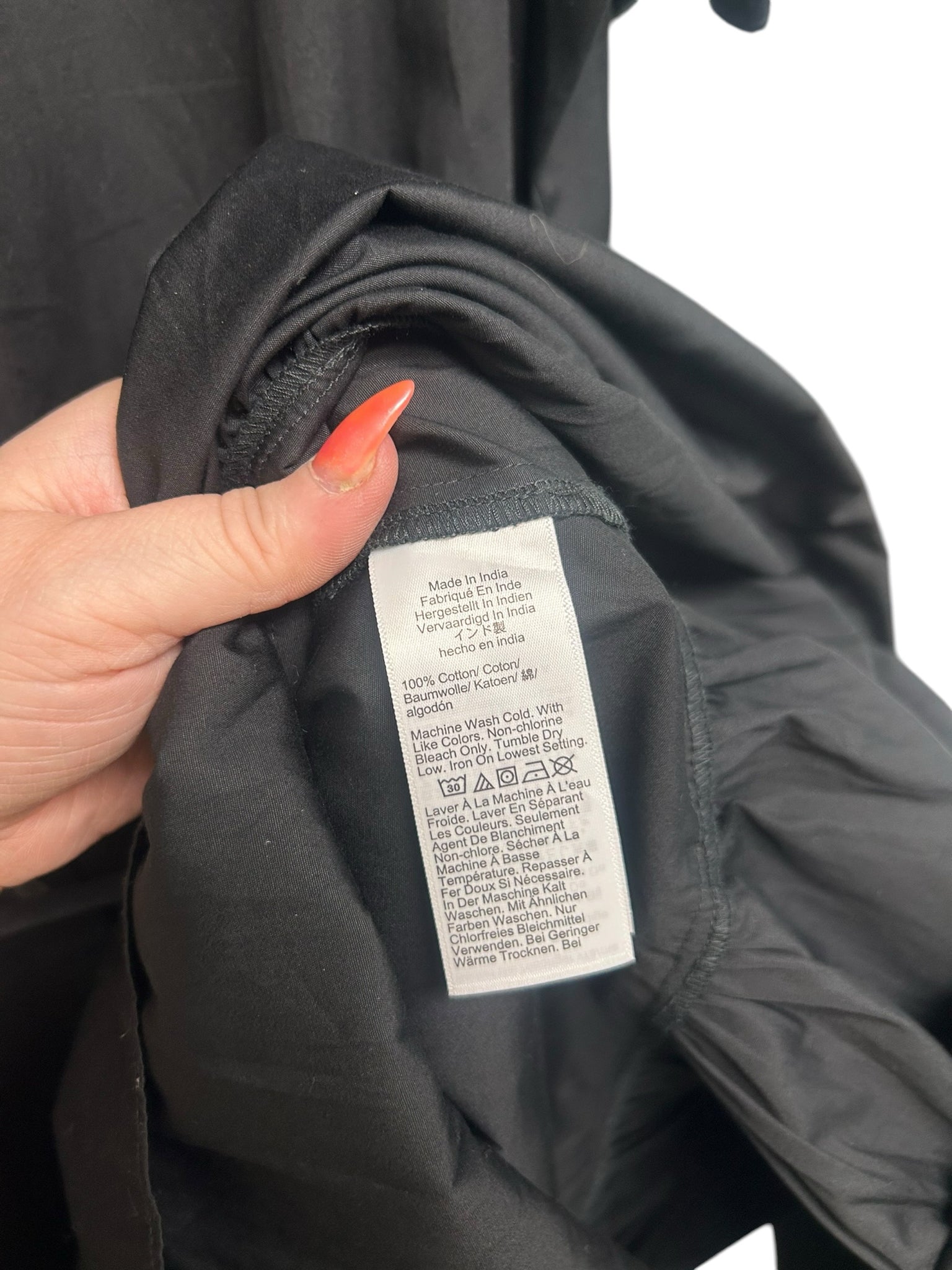 JCREW AMELIA BLACK COTTON POPLIN RUFFLE MAXI BUTTON FRONT MAXI DRESS SIZE XXL