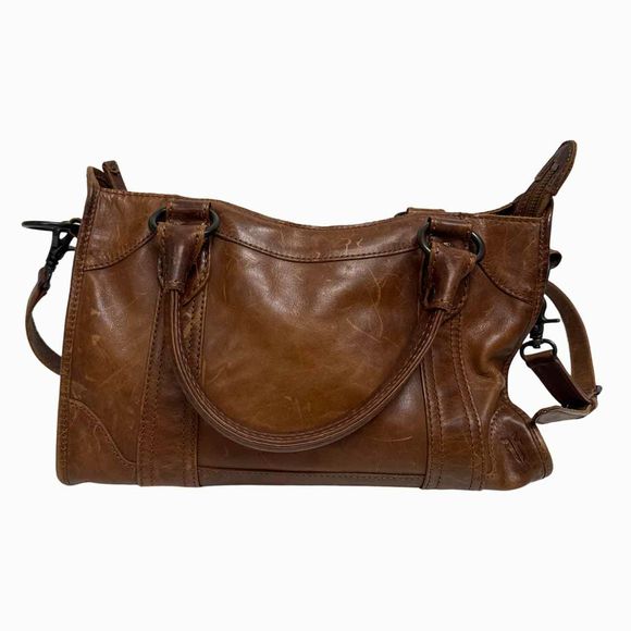 FRYE MELISSA BROWN LEATHER SATCHEL