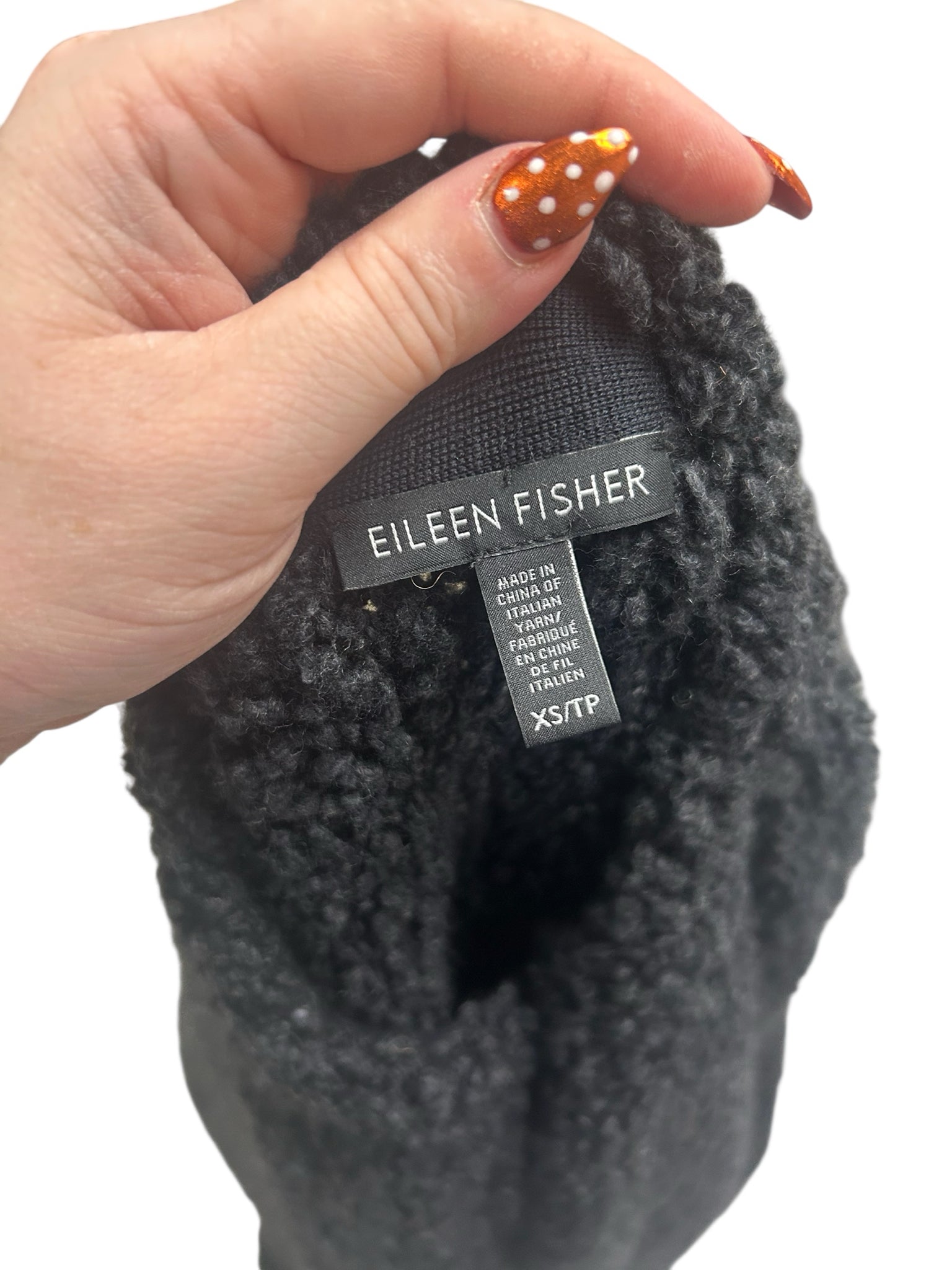 EILEEN FISHER WOOL BLEND TEDDY BOUCLE SWEATER COAT SIZE XS