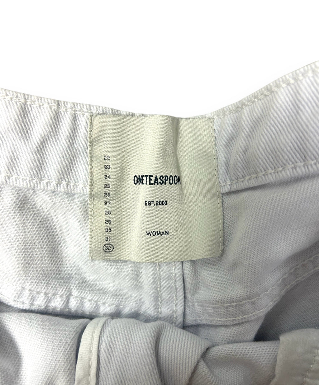ONE X ONE TEASPOON BONITAS LOW WAIST DENIM SHORTS WHITE SIZE 32