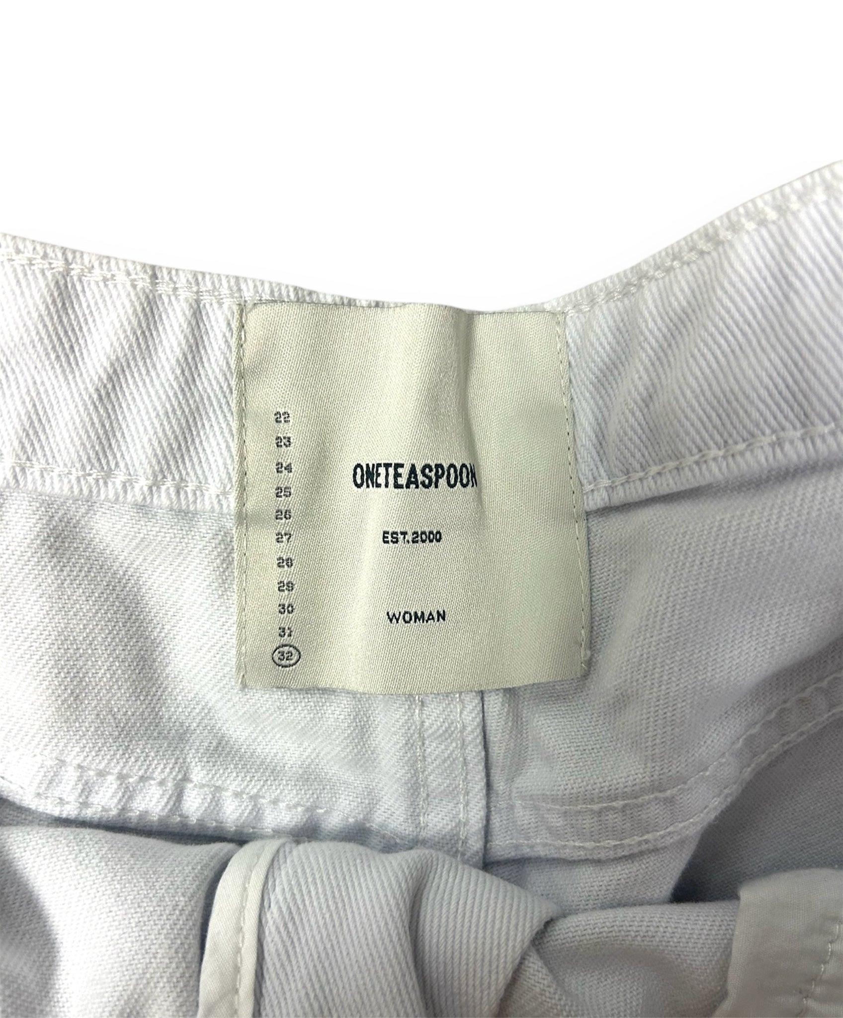 ONE X ONE TEASPOON BONITAS LOW WAIST DENIM SHORTS WHITE SIZE 32