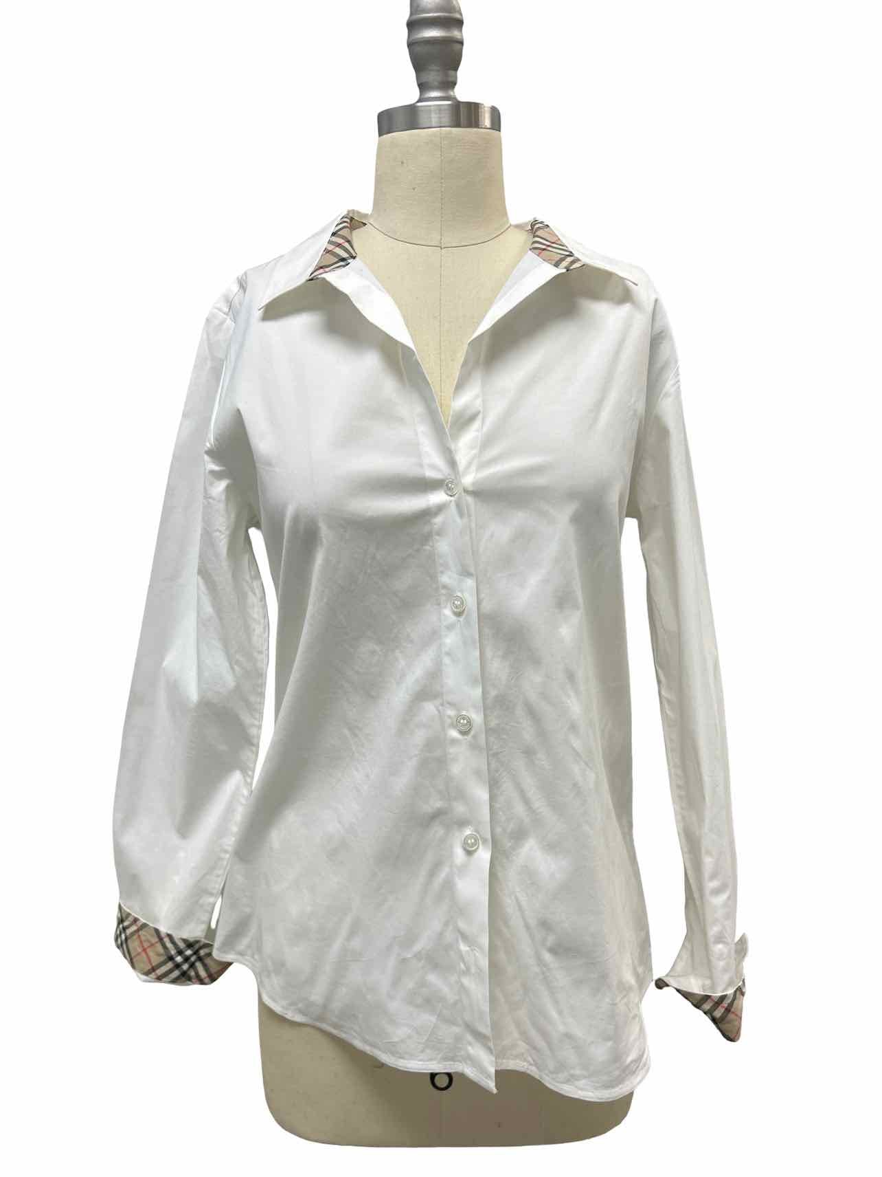 BURBERRY NOVA CHECK TRIM LS BUTTON UP SHIRT SIZE: M