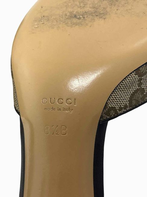 GUCCI GG LOGO BROWN TAN Y2K MULE HEEL SANDAL SIZE 8.5