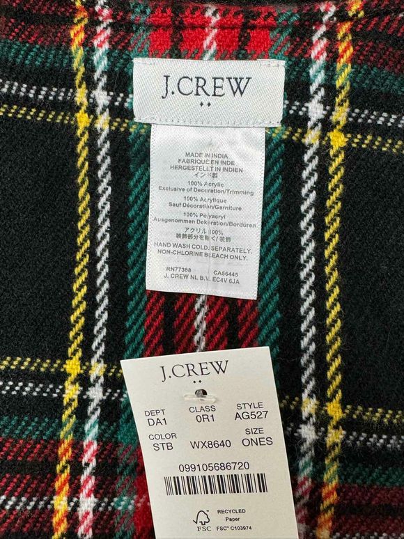 JCREW NWT! STEWART TARTAN FAUX FUR CAPE SIZE ONE SIZE