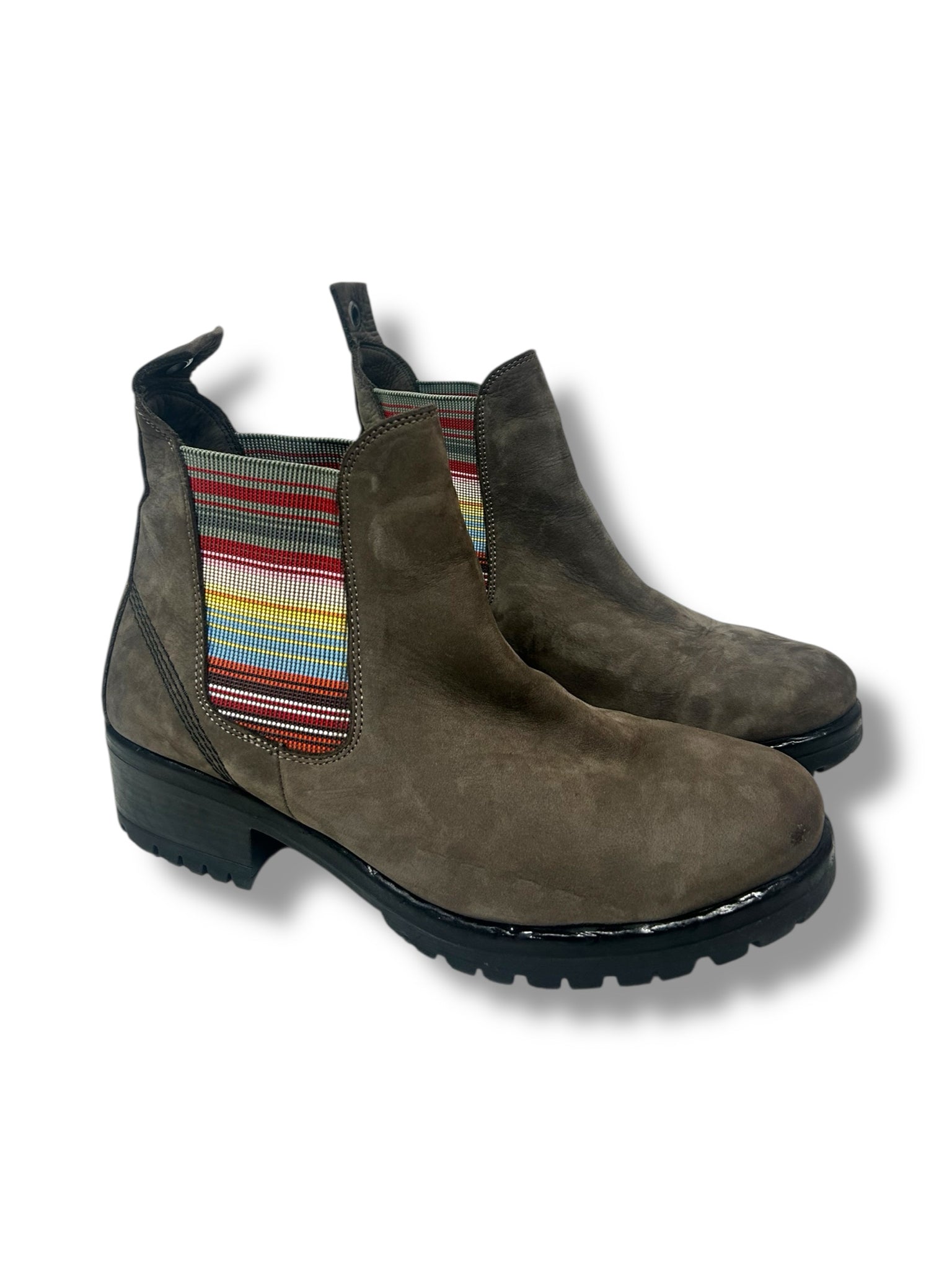 BUENO FLORIDA CHELSEA BOOTS MULTI-COLOR WITH STRIPED ELASTIC SIZE 41