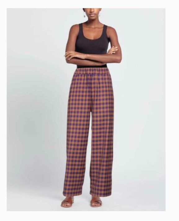 ANTHROPOLOGIE RITA ROW POMERA CHECK PULL ON PANT SIZE: M