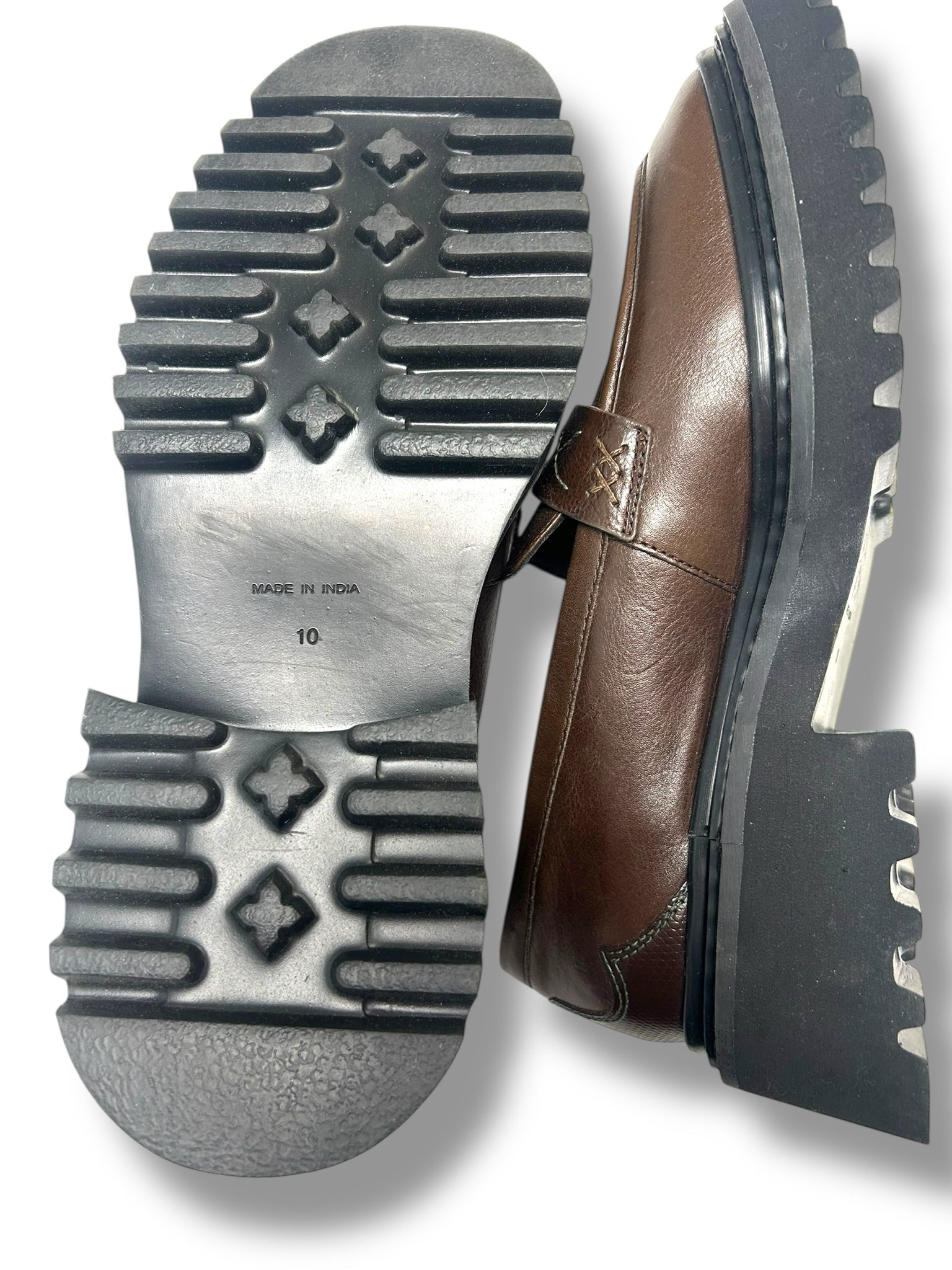 FREE PEOPLE BROWN LEATHER DARCI LUG LOAFER SIZE 10 - WEARHOUSE  CONSIGNMENT