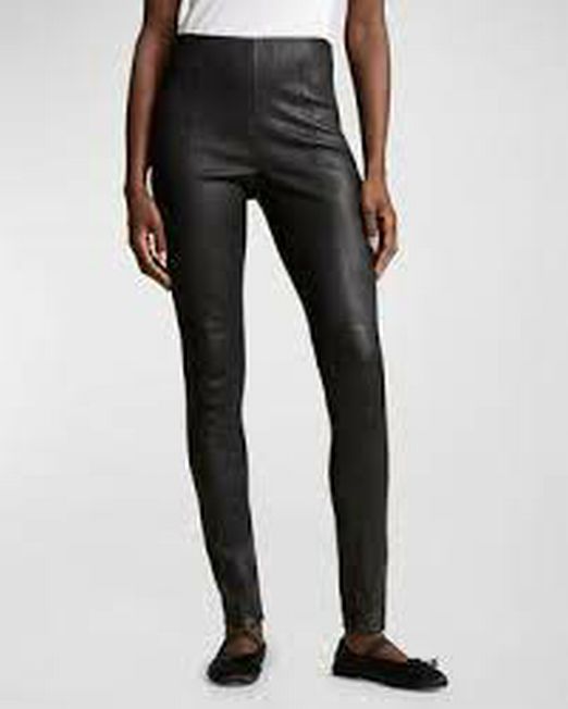 RALPH LAUREN FAUX LEATHER SKINNY BLACK TROUSER SIZE 12