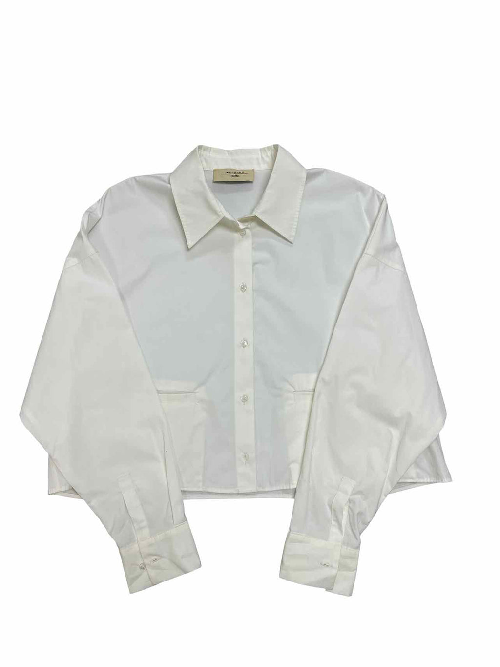MAX MARA WEEKEND SVAGO CROP COTTON POPLIN SHIRT SIZE: 12
