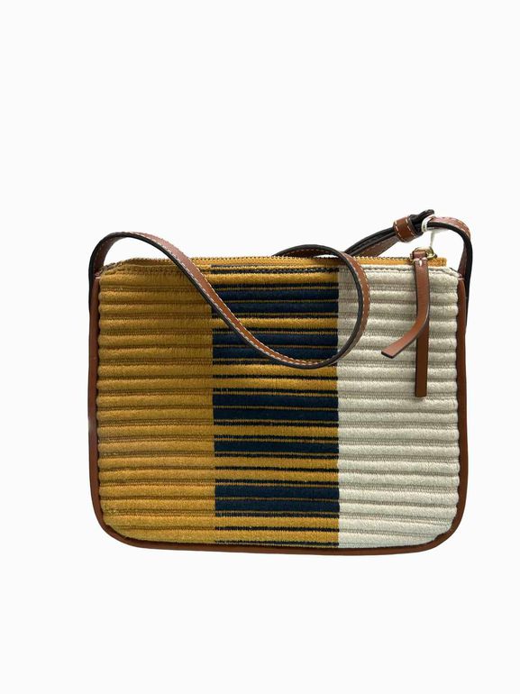 TORY BURCH MCGRAW WOVEN STRIPE BOXY SHOULDER BAG