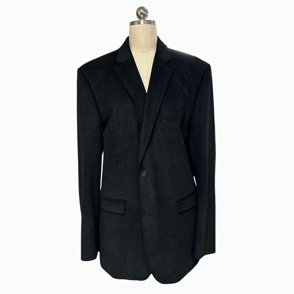 ROY ROBSON VELVET PINSTRIPE MEN'S BLACK BLAZER SIZE 54