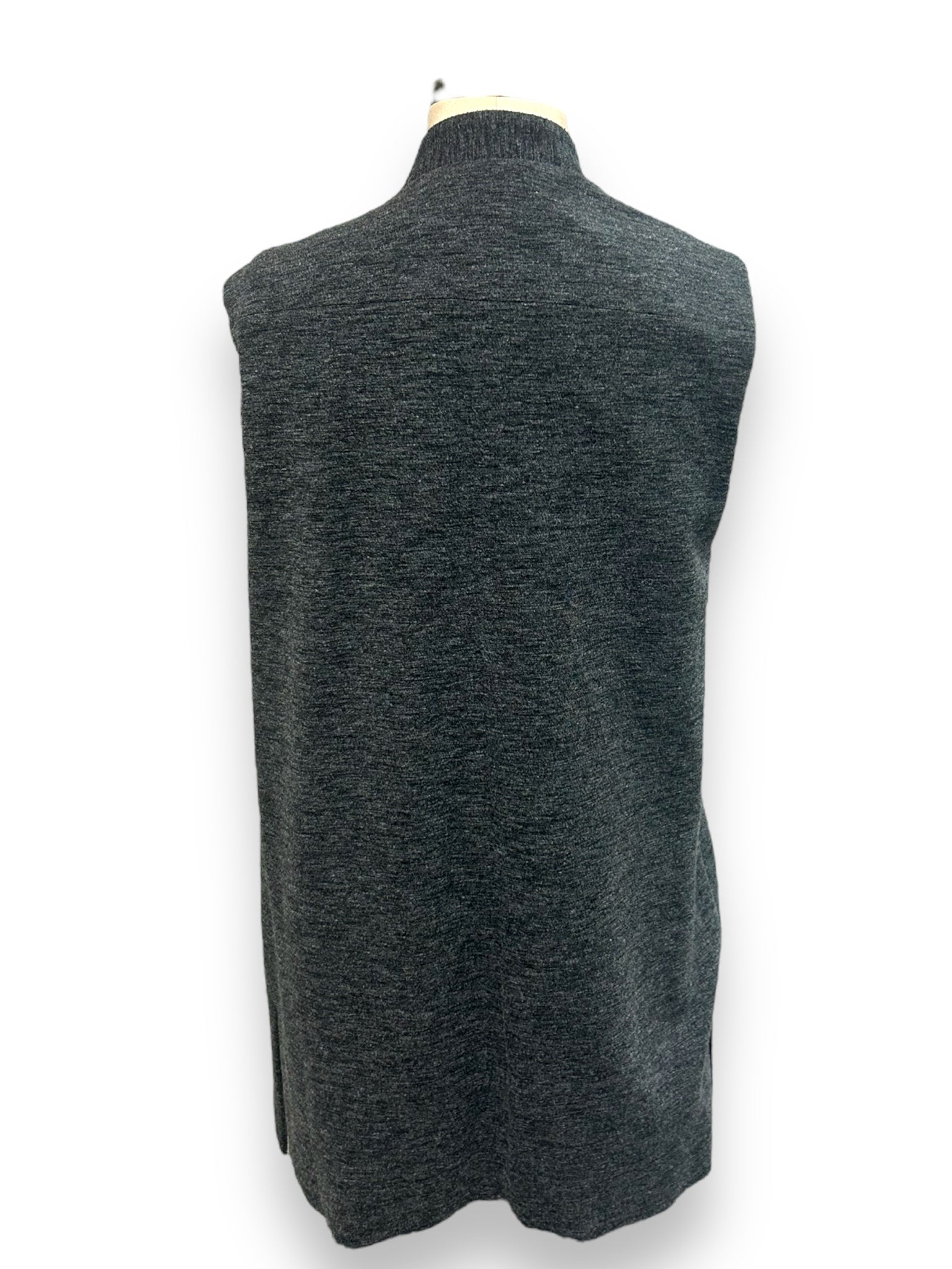 CLUB MONACO GRAY BLACK SLEEVELESS NOTCHED OPEN VEST SIZE MEDIUM