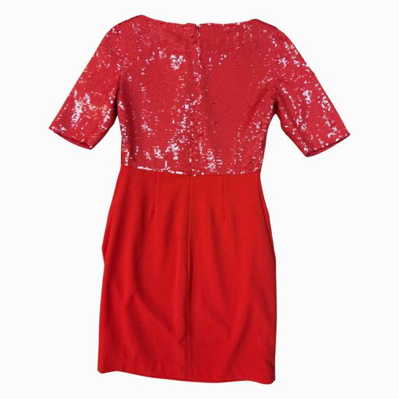 REISS CARA SEQUIN RED MINI RED DRESS SIZE 2