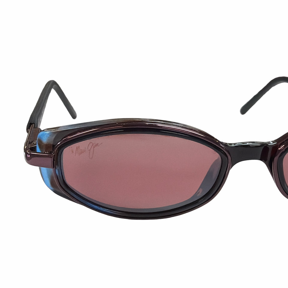 MAUI JIM VINTAGE HANA MJ124 POLARIZED SUNGLASSES RUBY WINE